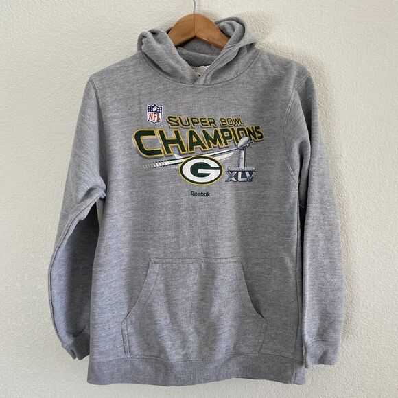 Green Bay Packers Football NFL Super Bowl Champions XLV Sweatshirt XL 18-20 Boys - Picture 1 of 3